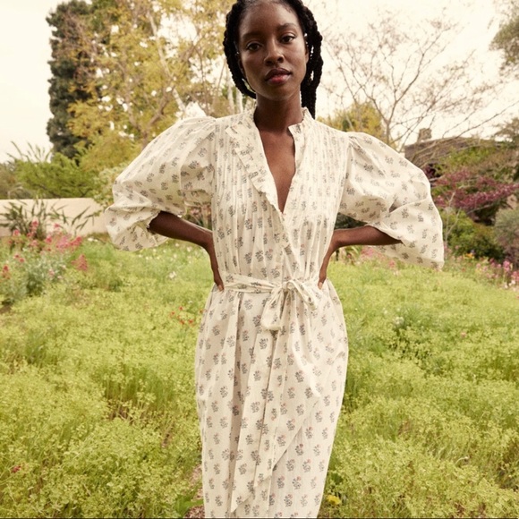 Doen Stanton poplin midi dress with tie belt - Picture 2 of 5